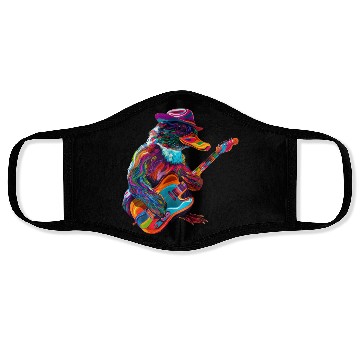 Discover Platypus Mammal Guitar Cowboy Hat Popart Face Masks