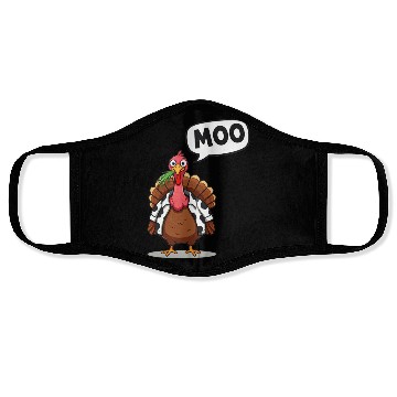 Discover turkey moo funny thanksgiving Face Masks