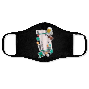 Discover Dublin Ireland Irish Flag Face Masks