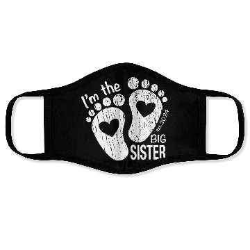 Discover I’m the big sister - newborn sibling design Face Masks