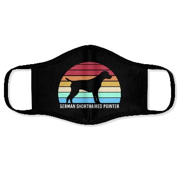 Discover Retro German Shorthaired Pointer Dog Silhouette Face Masks