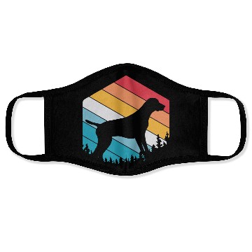 Discover Retro Dog Silhouette German Shorthaired Pointer Face Masks