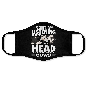 Discover I Think About My Cow Listens Face Masks