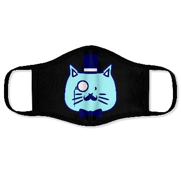Discover Sir Cat Gentleman Top Hat Monocle Glasses Rich Guy Face Masks
