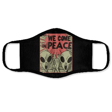 Discover Vintage Alien Invasion in Peace Face Masks
