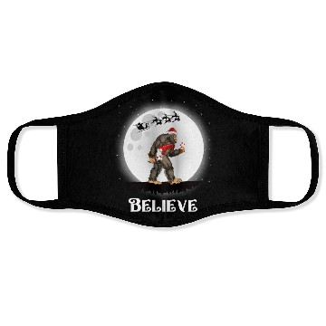 Discover Believe Santa Bigfoot Carrying Gnome Christmas Face Masks