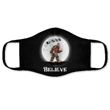 Discover Believe Santa Bigfoot Carrying Gnome Christmas Face Masks