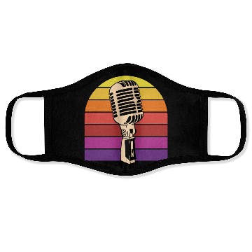 Discover Vintage Microphone Retro Sunset Face Masks