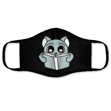 Discover Nerd Cat Reads Novel Book School Reading Learning Face Masks