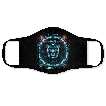 Discover Zodiac sign Aquarius in cyberpunk era Future Face Masks