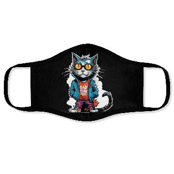 Discover Punk Bad Cat with Sunglasses Face Masks