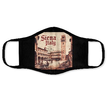 Discover Siena Italy Face Masks