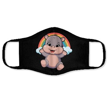 Discover Happy Hippo with Rainbow Smiles Face Masks