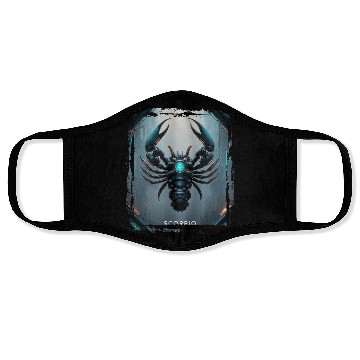 Discover Zodiac sign Scorpio in cyberpunk era Future Face Masks