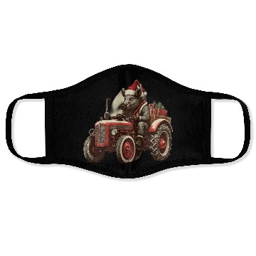 Discover Holiday Santa Pig Farmer Face Masks
