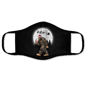 Discover Bigfoot Believe Christmas Tree Sasquatch Santa Face Masks