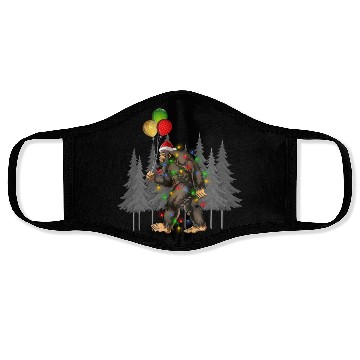 Discover Bigfoot Believe Christmas Tree Sasquatch Santa Face Masks
