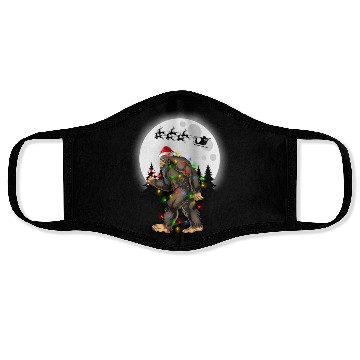 Discover Bigfoot Believe Christmas Tree Sasquatch Santa Face Masks
