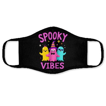 Discover Spooky Vibes Halloween Ghost Party Fun Face Masks