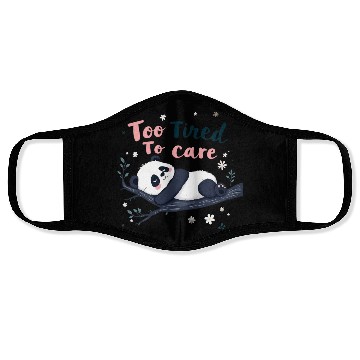 Discover Too Tired To Care Sleepy Panda Illustration Face Masks