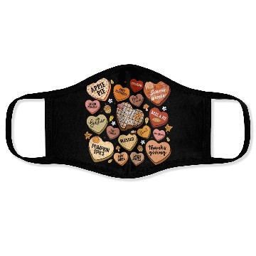Discover fall candy hearts Face Masks