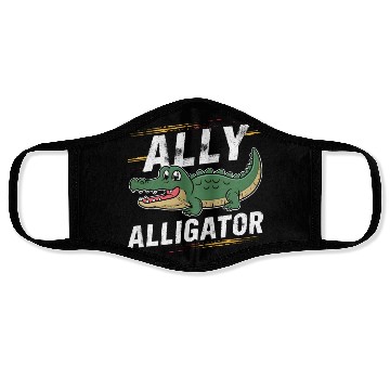 Discover Funny Reptile Pride Month LGBT Ally Cute Alligator Face Masks