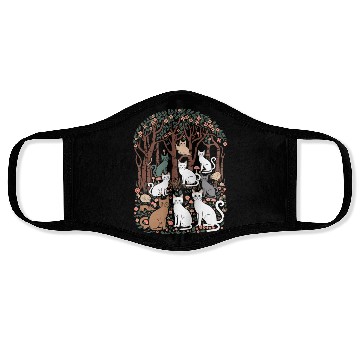 Discover Cottagecore Cats in enchanting Forest Face Masks