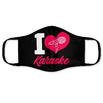 Discover I Love Karaoke Microphone Heart Face Masks