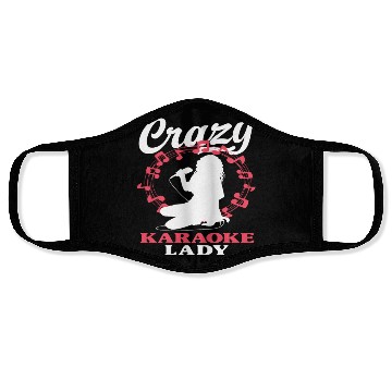 Discover Crazy Karaoke Lady Fun Music Lovers Face Masks