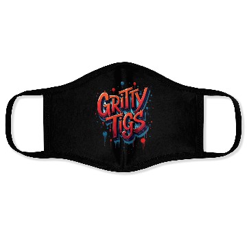 Discover Gritty Tigs: Bold Typography Meets Urban Edge Face Masks