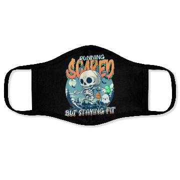 Discover Halloween Runner Running Scared But Staying Fit Face Masks