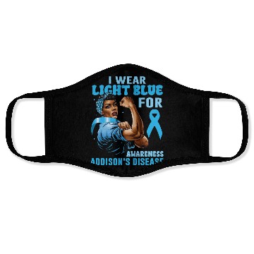 Discover I Wear Light Blue For Addisons Disease Awareness Face Masks