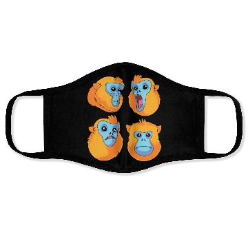 Discover Funny Monkey Faces Golden Snub Nosed Monkey Lover Face Masks
