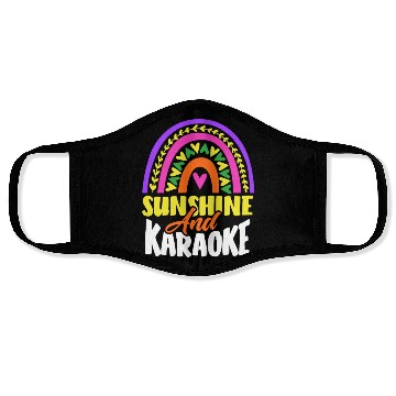 Discover Sun And Karaoke Rainbow Heart Face Masks