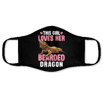 Discover This Girl Loves Her Bearded Dragon Lizard Lover Face Masks