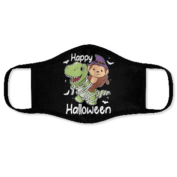 Discover Monkey Happy Halloween T-rex Mummy Costume Face Masks
