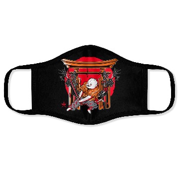 Discover Kanji Japan Katana Ninja Cat Samurai Face Masks