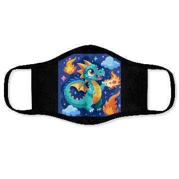 Discover "Whimsical Dragon: Fire-Breathing Fantasy Fun" Face Masks
