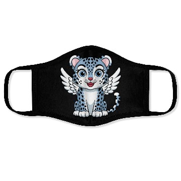 Discover Blue tiger cat with angel wings dreamlike Face Masks