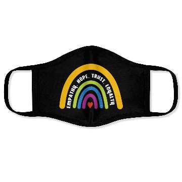 Discover Empathy Hope Trust Loyalty Rainbow Face Masks