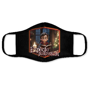 Discover Magical christmas expecto patronum wizard Face Masks