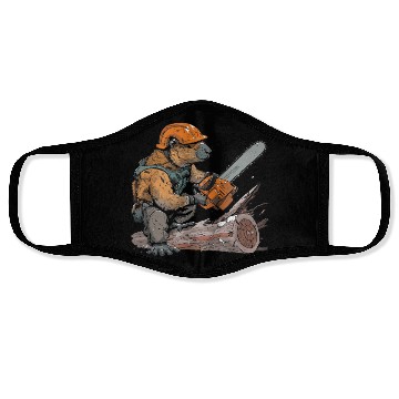 Discover Beaver Lumberjack Chainsaw Face Masks