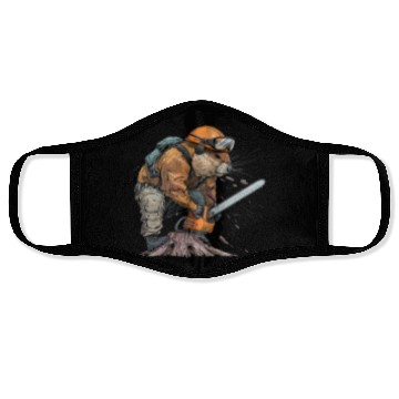 Discover Beaver Lumberjack Chainsaw Face Masks