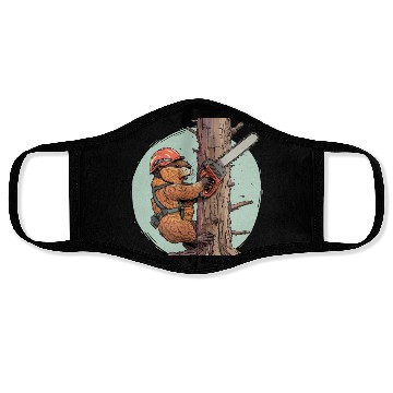 Discover Beaver Lumberjack Chainsaw Face Masks