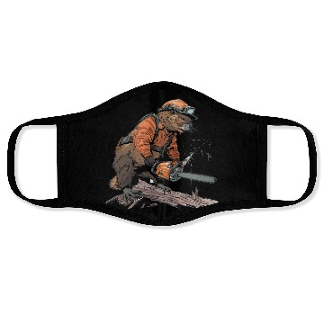 Discover Beaver Lumberjack Chainsaw Face Masks