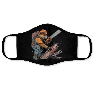 Discover Beaver Lumberjack Chainsaw Face Masks