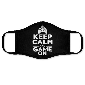 Discover Keep Calm and Game On Face Masks