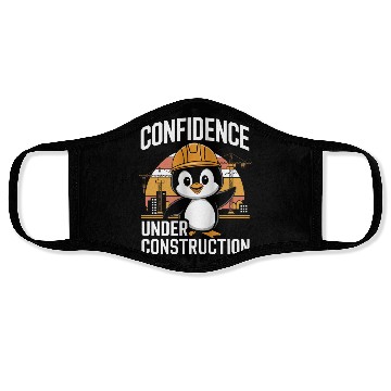 Discover Confidence Under Construction Penguin Face Masks