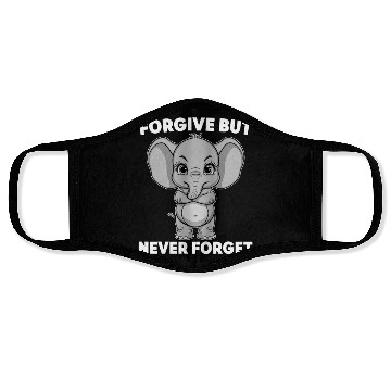 Discover Humor Designs Funny Elephants Never Forget Face Masks
