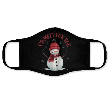 Discover I'd Melt for You - Cute Snowman Christmas Face Masks